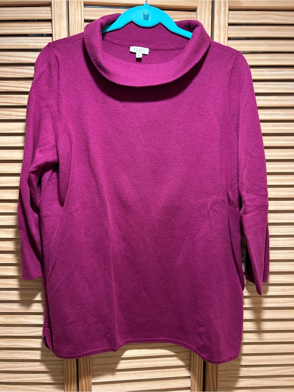 Talbots Raspberry Magenta Cowl-Neck Sweater